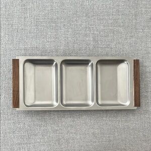 Mid Century Danish Design Tray with teak Accents